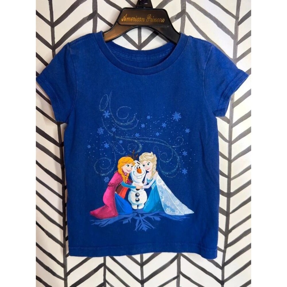 Disney Frozen Elsa & Anna Cotton T-Shirt Girls XXS 2/3 7154